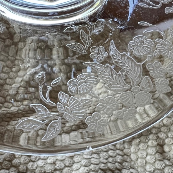 Vintage Glass New Martinsville Floral Etched Blown Glass Candlestick Holder - Picture 12 of 12